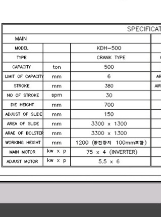 KMC(케이엠씨)  세미프레스 KDH-500 , 500톤  (2009년 4월)